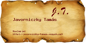 Javorniczky Tamás névjegykártya
