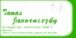 tamas javorniczky business card